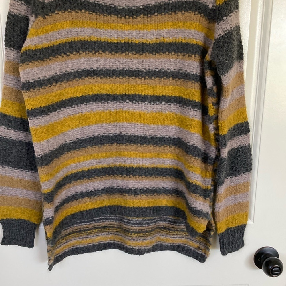 Elizabeth and James Alpaca Wool Blend Yellow Gray Crew Neck Sweater Size Small‎ - Picture 4 of 10